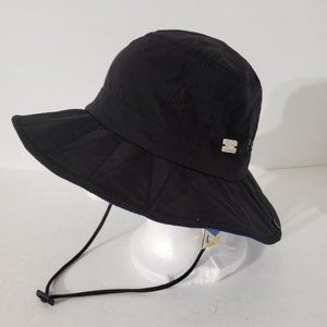 Black Adjustable Bucket Hat Fishing Hunting Bucket Hat Blue Rim NWT